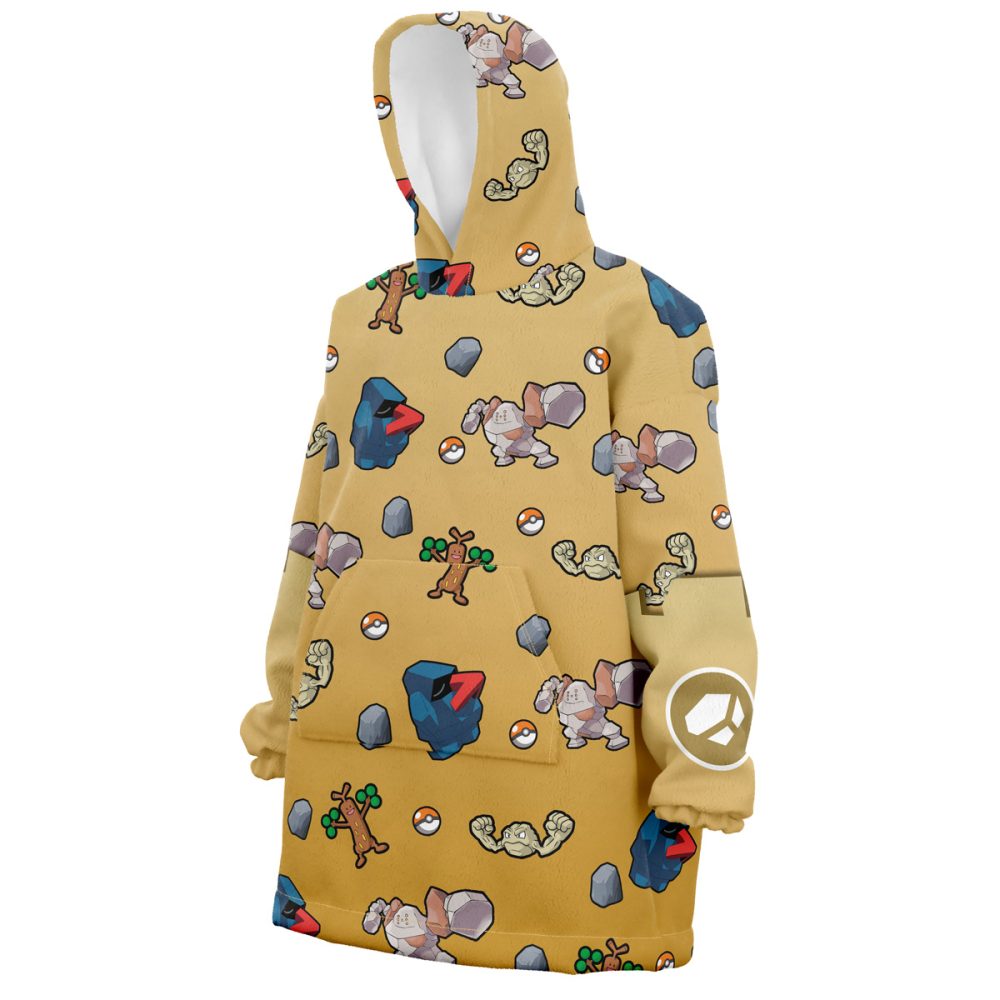 Rock Type Pattern Pokemon Hooded Blanket Hoodie - Image 3