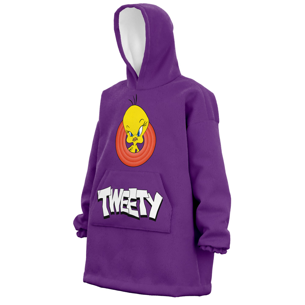 Tweety Purple Looney Tunes Hooded Blanket Hoodie - Image 2