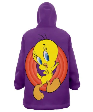 Tweety Purple Looney Tunes Hooded Blanket Hoodie