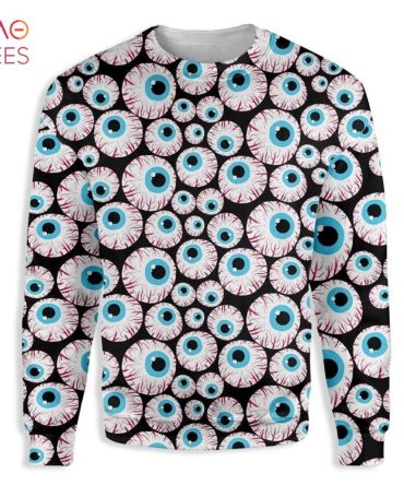 Best Creepy Eyeballs Halloween Ugly Christmas Ugly Christmas Sweater All Over Print Sweatshirt