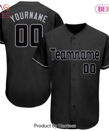Customizable Black Baseball Jersey - Add Your Name & Team - Perfect Gift!