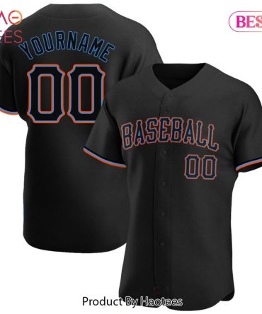 Customizable Black Baseball Jersey - Add Your Name & Number - Perfect Gift!