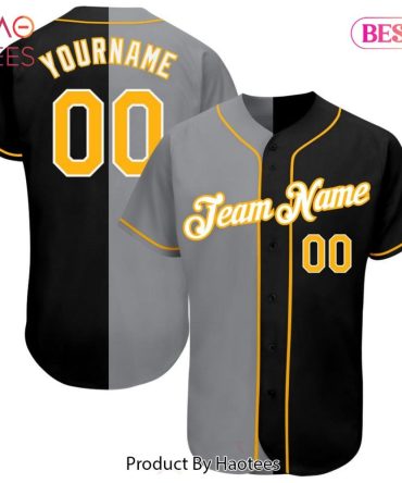 Custom Baseball Jersey – Personalized Team & Name – Premium Quality – Black/Grey Design