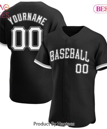 Customizable Black Baseball Jersey – Add Your Name & Number – Perfect Sports Gift!