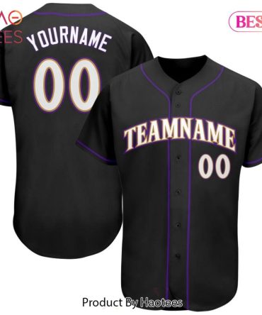 Customizable Black Baseball Jersey - Add Your Name & Team - Perfect Gift!
