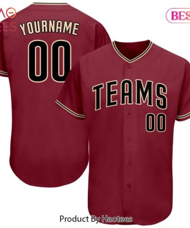 Custom Team Baseball Jersey - Personalized Name & Number - Red & Black