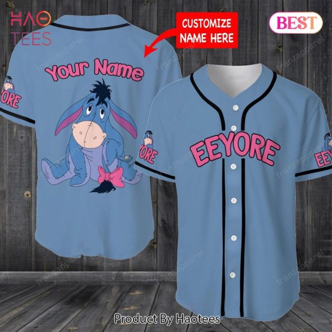 Customizable Eeyore Baseball Jersey - Personalize With Your Name!