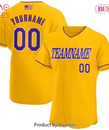 Custom Yellow Team Baseball Jersey – Personalize Name & Number – Unisex Sports Apparel