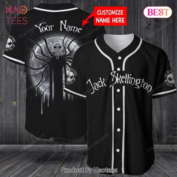 Customizable Jack Skellington Baseball Jersey - Unique Halloween Gift For Fans