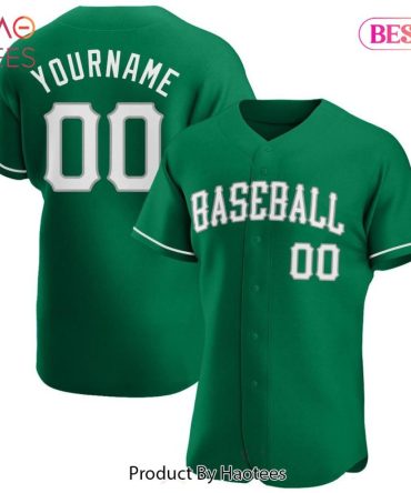 Custom Green Baseball Jersey - Personalized Name & Number Sports Shirt