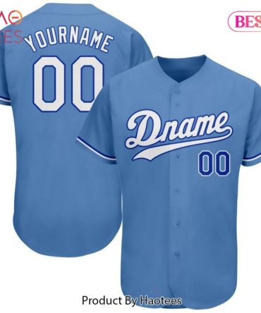 Customizable Blue Baseball Jersey - Personalize Name & Number - Haotees Sports Apparel