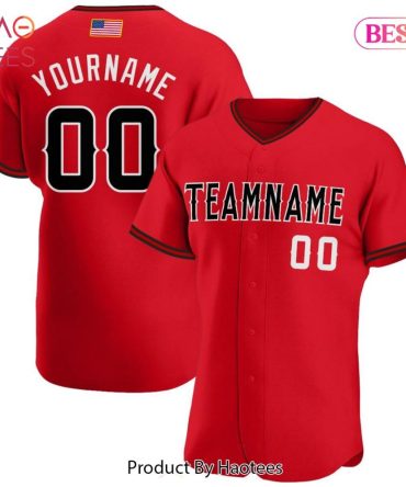 Customizable Red Baseball Jersey – Add Your Name & Team! Perfect Gift