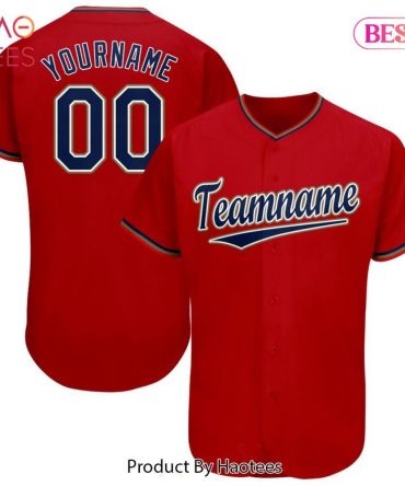 Custom Red Baseball Jersey - Personalize Team Name & Number - Perfect Gift!