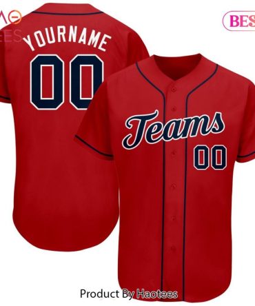 Custom Red Baseball Jersey – Personalized Team Name & Number