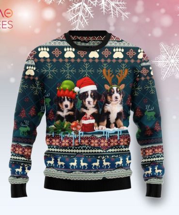 Best Cute Bernese Mountain Dog Christmas D1311 Ugly Christmas Ugly Christmas Sweater Unisex