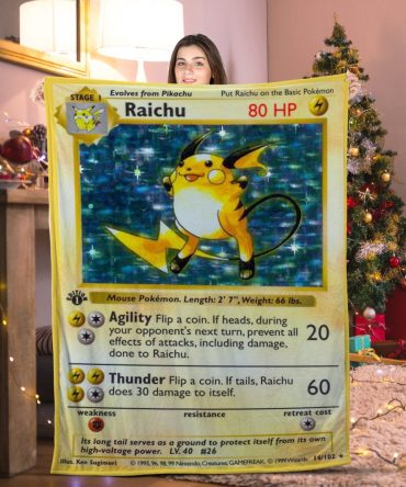 Cozy Raichu Blanket - Giant Pokémon Card Design For Fans & Collectors