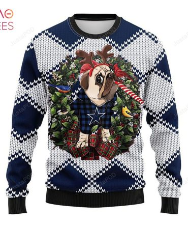 Best Dallas Cowboys Pug Dog Ugly Christmas Ugly Christmas Sweater All Over Print