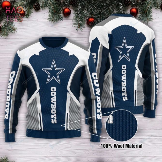 Best Dallas Cowboys Ugly Christmas Ugly Christmas Sweater All Over Print Sweatshirt Ugly - Image 3