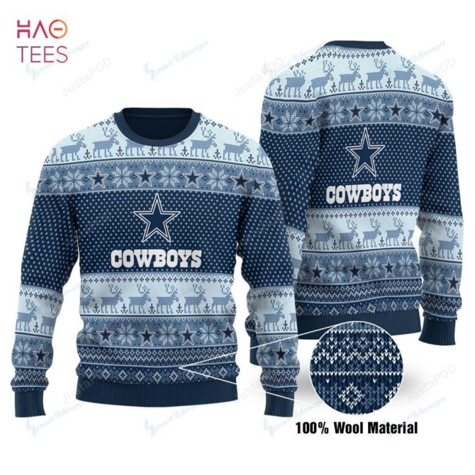 Best Dallas Cowboys Ugly Christmas Ugly Christmas Sweater All Over Print Sweatshirt Ugly - Image 5