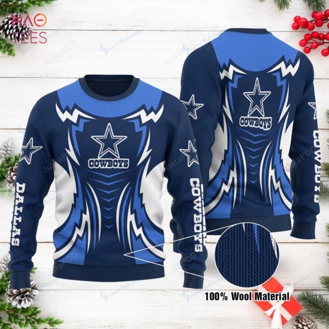 Best Dallas Cowboys Ugly Christmas Ugly Christmas Sweater All Over Print Sweatshirt Ugly - Image 6