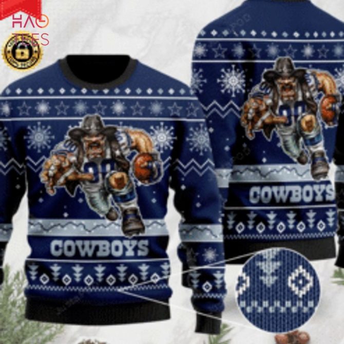 Best Dallas Cowboys Ugly Christmas Ugly Christmas Sweater All Over Print Sweatshirt Ugly - Image 8
