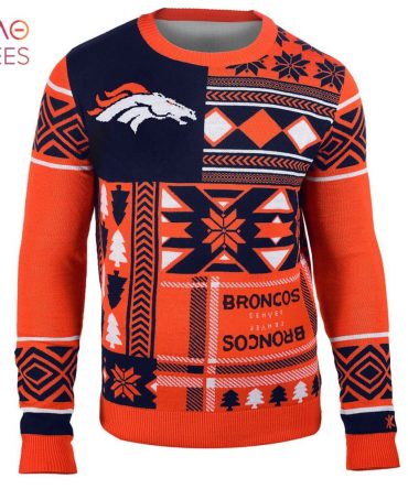 Best Denver Broncos Nfl Patches Ugly Christmas Sweater