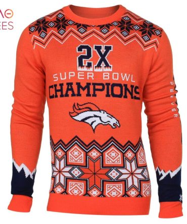 Best Denver Broncos Nfl Super Bowl Commemorative Crew Neck Ugly Christmas Sweater