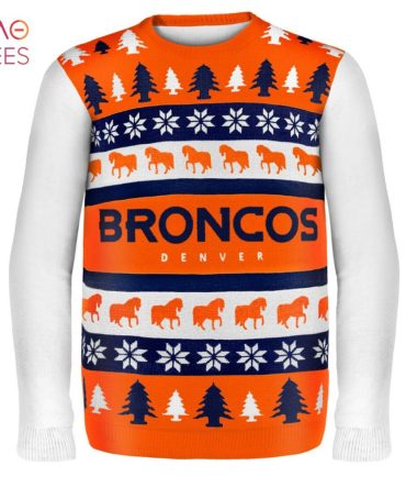 Best Denver Broncos Nfl Ugly Christmas Sweater Wordmark