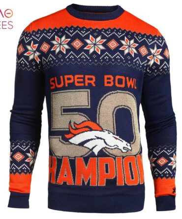 Best Denver Broncos Super Bowl 50 Champions Ugly Christmas Sweater