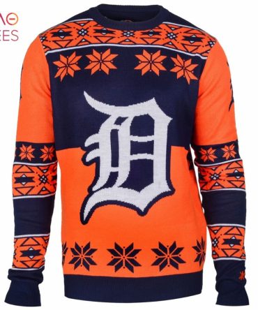 Best Detroit Baseball Big Logo Ugly Christmas Sweater
