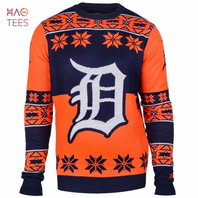 Best Detroit Baseball Big Logo Ugly Christmas Sweater