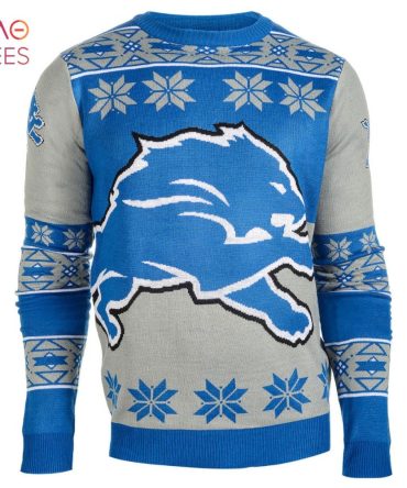 Best Detroit Lions Big Logo Nfl Ugly Christmas Sweater