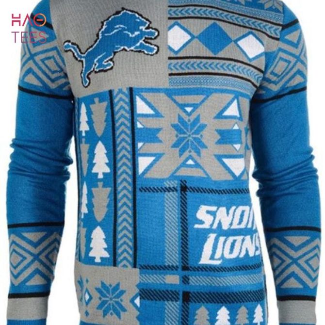 Best Detroit Lions Patches Nfl Ugly Christmas Sweater