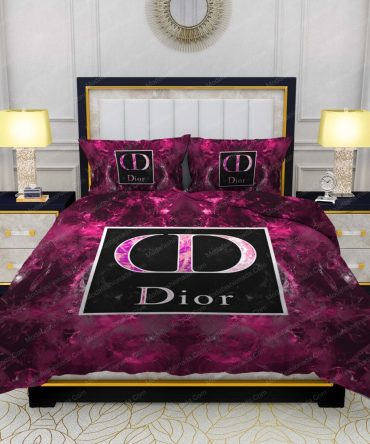 Dior Striking Pink And Black Luxurious Bedding Sets