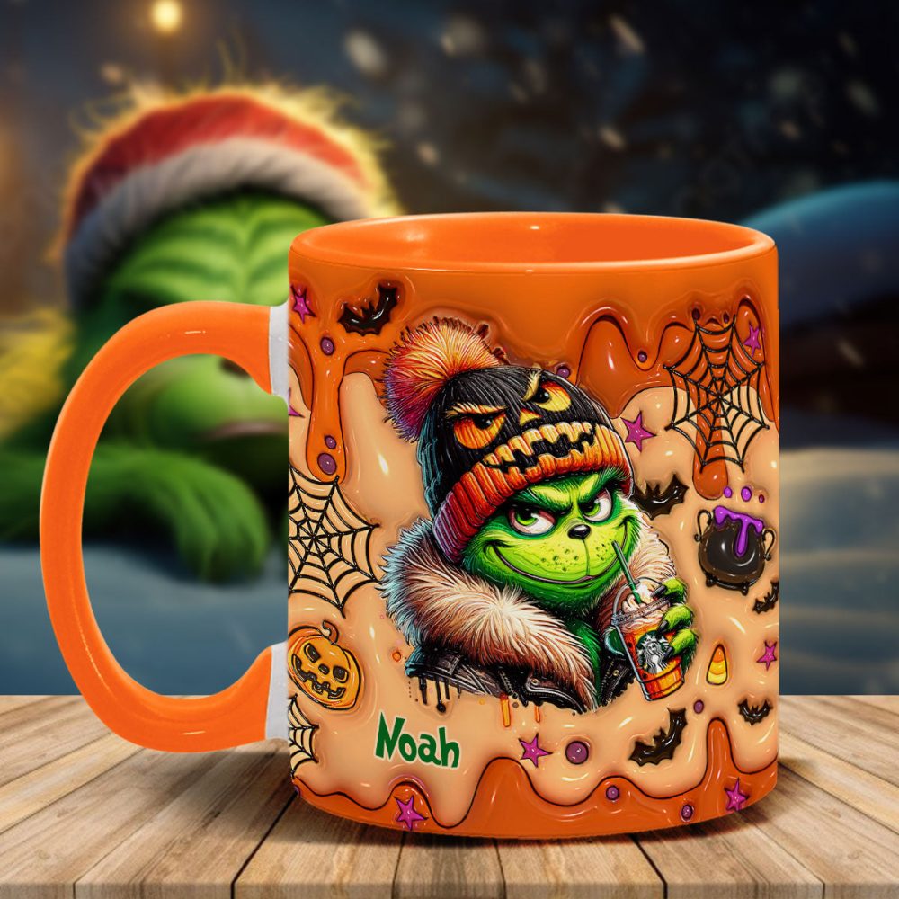 Green Halloween - Personalized Stole Christmas Accent Mug - Image 5