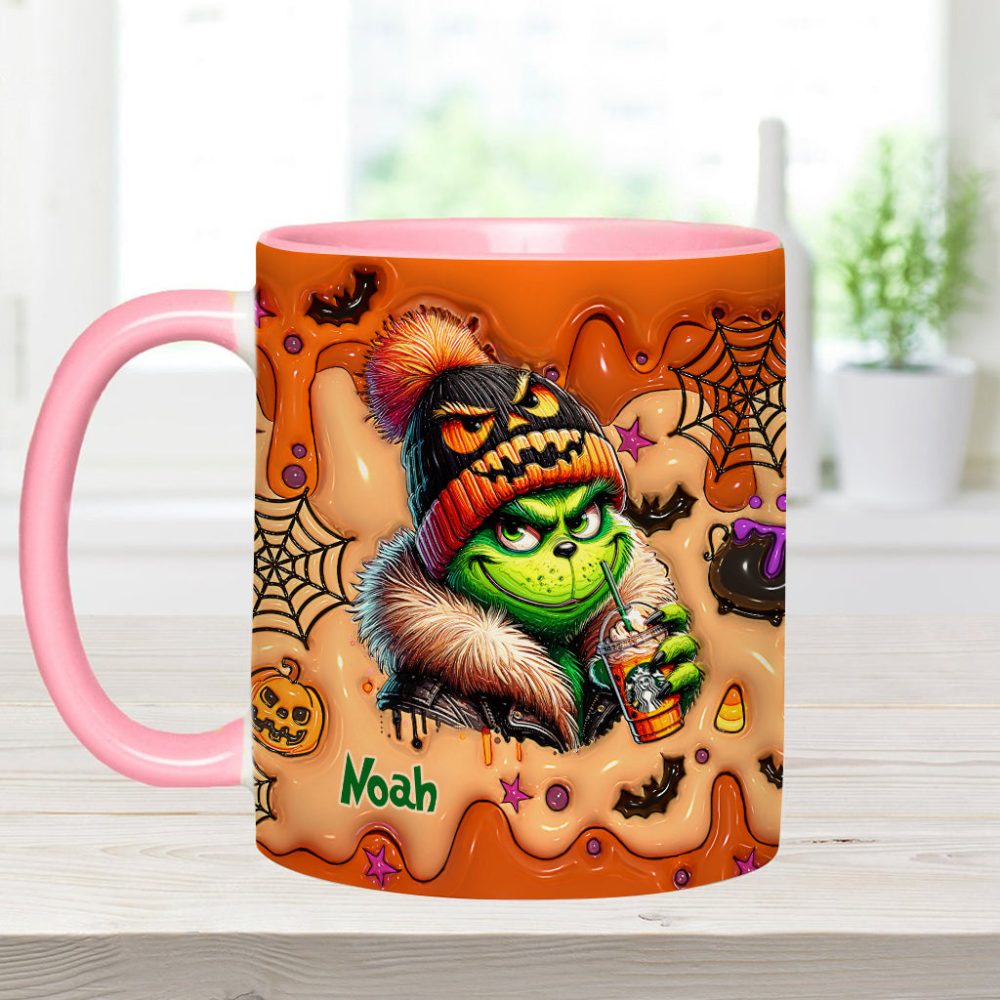 Green Halloween - Personalized Stole Christmas Accent Mug - Image 3