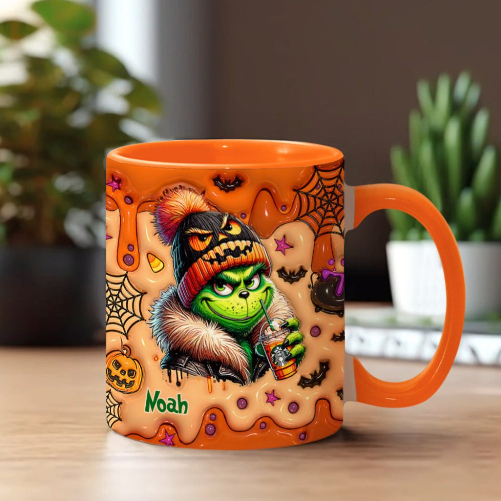 Green Halloween - Personalized Stole Christmas Accent Mug - Image 4