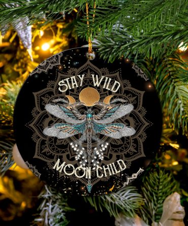 Dragonfly Stay Wild Moon Child Ceramic Ornament Perfect Gift For Holiday