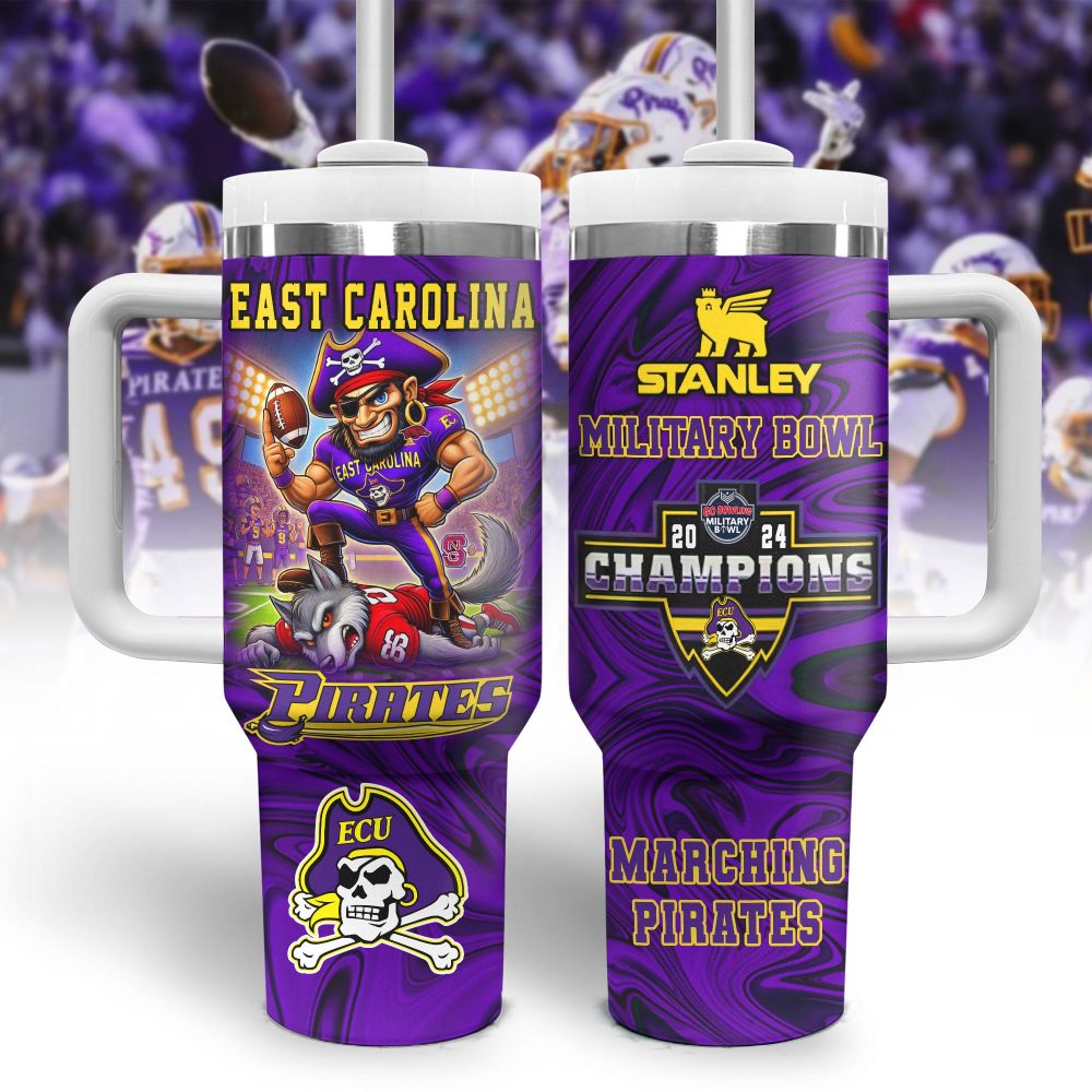 East Carolina Pirates Ncaa Sports Custom Stanley Quencher 40Oz Stainless Steel Tumbler With Handle, Stanley Cup, Tumbler Cup, Best Gift