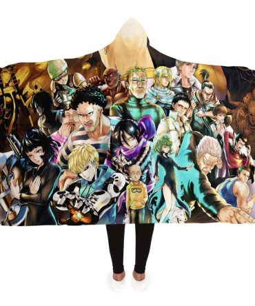 One Punch Man Full Charater 3D Hooded Blanket