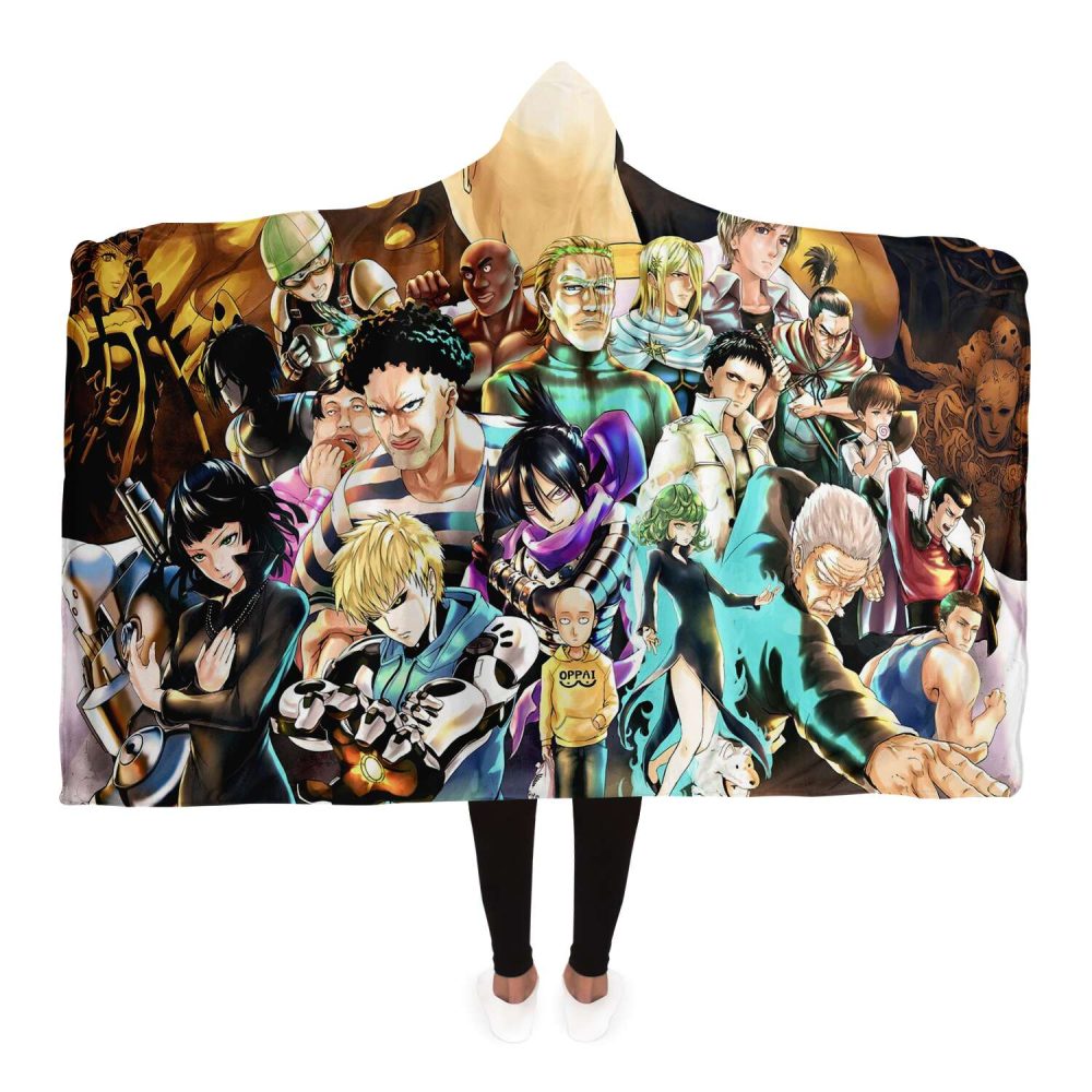 One Punch Man Full Charater 3D Hooded Blanket