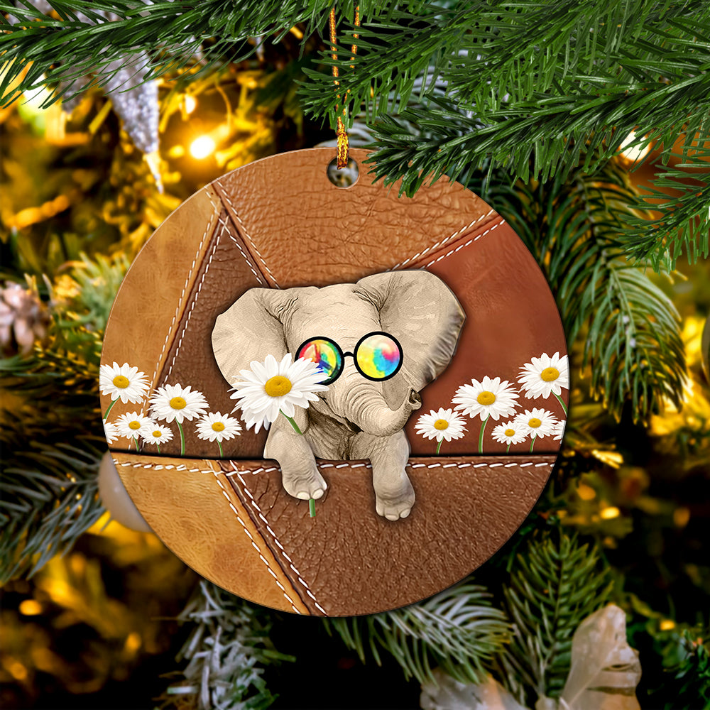 Elephant Hippie Ceramic Ornament Perfect Gift For Holiday - Image 3