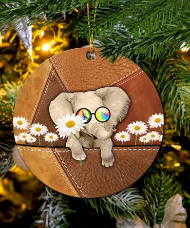 Elephant Hippie Ceramic Ornament Perfect Gift For Holiday