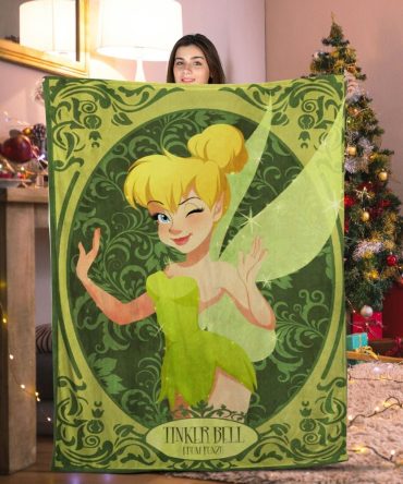 Cozy Tinker Bell Fleece Blanket - Magical Green Design For Disney Fans
