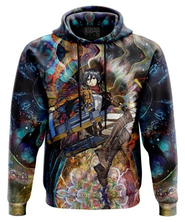 Focused Mikasa Attack On Titan 3D All Over Print Hoodie