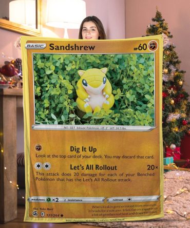 Funny Pokemon Sandshrew Pokemon Card Blanket