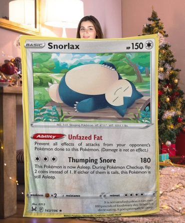 Cozy Snorlax Pokémon Card Blanket - Perfect Holiday Gift For Fans!