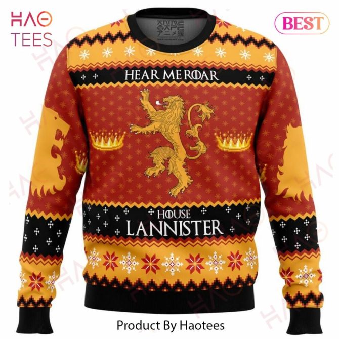 Cozy Lannister Sweater - Hear Me Roar Lion Design, Perfect For Fans & Winter Style