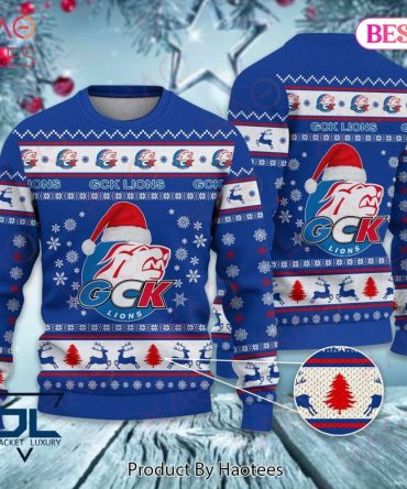 Festive Gck Lions Christmas Sweater - Cozy Holiday Knit For Fans