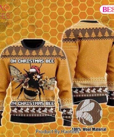 Bee Ugly Christmas Holiday Sweater Oh Christmas Holiday Bee Brown Sweater Bee Sweater
